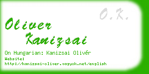 oliver kanizsai business card